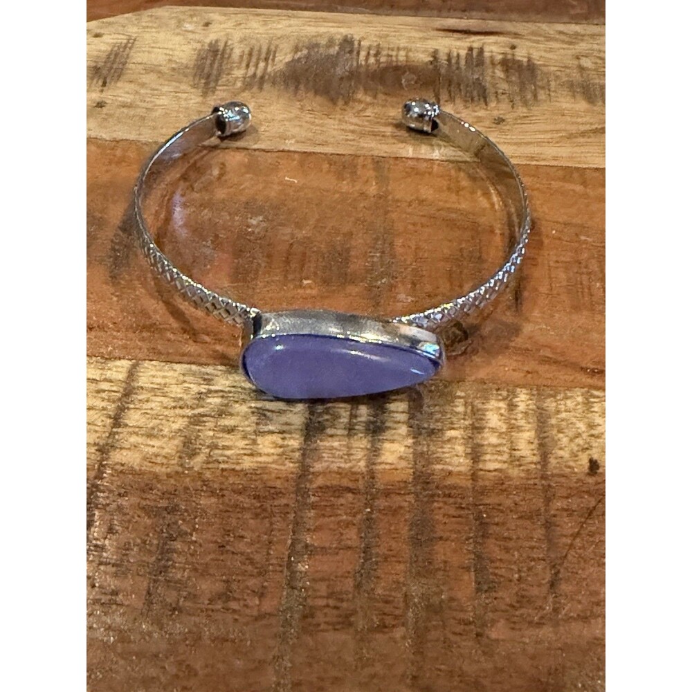 Bijoux Red Velvet Braided Silver Cape Amethyst Stone, Cuff Bracelet vTG